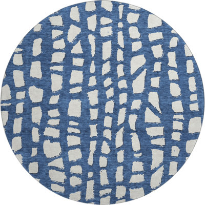 Premium Machine Washable Prisco Navy Rug