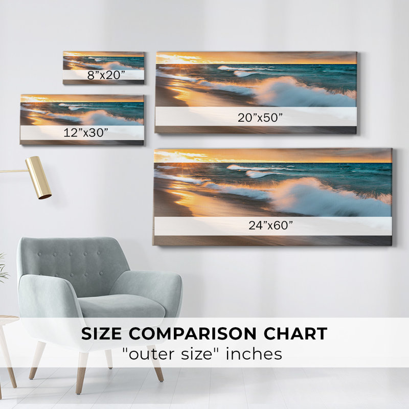 Miners Beach Light sur impression sur toile, H 12 po x l 30 po x P 1,5 po