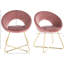 Fauteuil en velours rose moderne pour 2 personnes avec fauteuil en tissu d'ameublement doux, structure de 2 fauteuils confortables, structure en métal