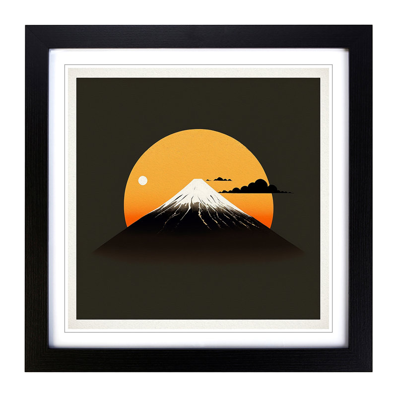 Mount Fuji Minimalism - Framed Print, Black