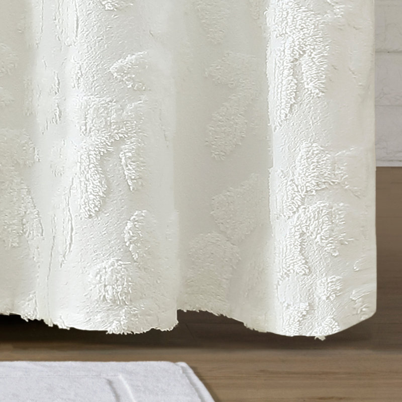 Rideau de douche Peri Home Chenille Laurel 72 X 72, Blanc