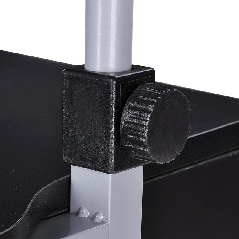 Black Adjustable Height Mobile Laptop Cart with Drawer