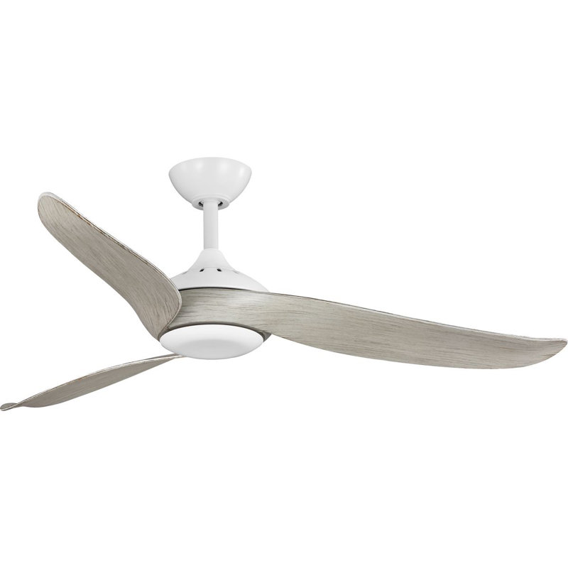 Conte 52'' Ceiling Fan with LED Lights, Washed Oak, Satin White