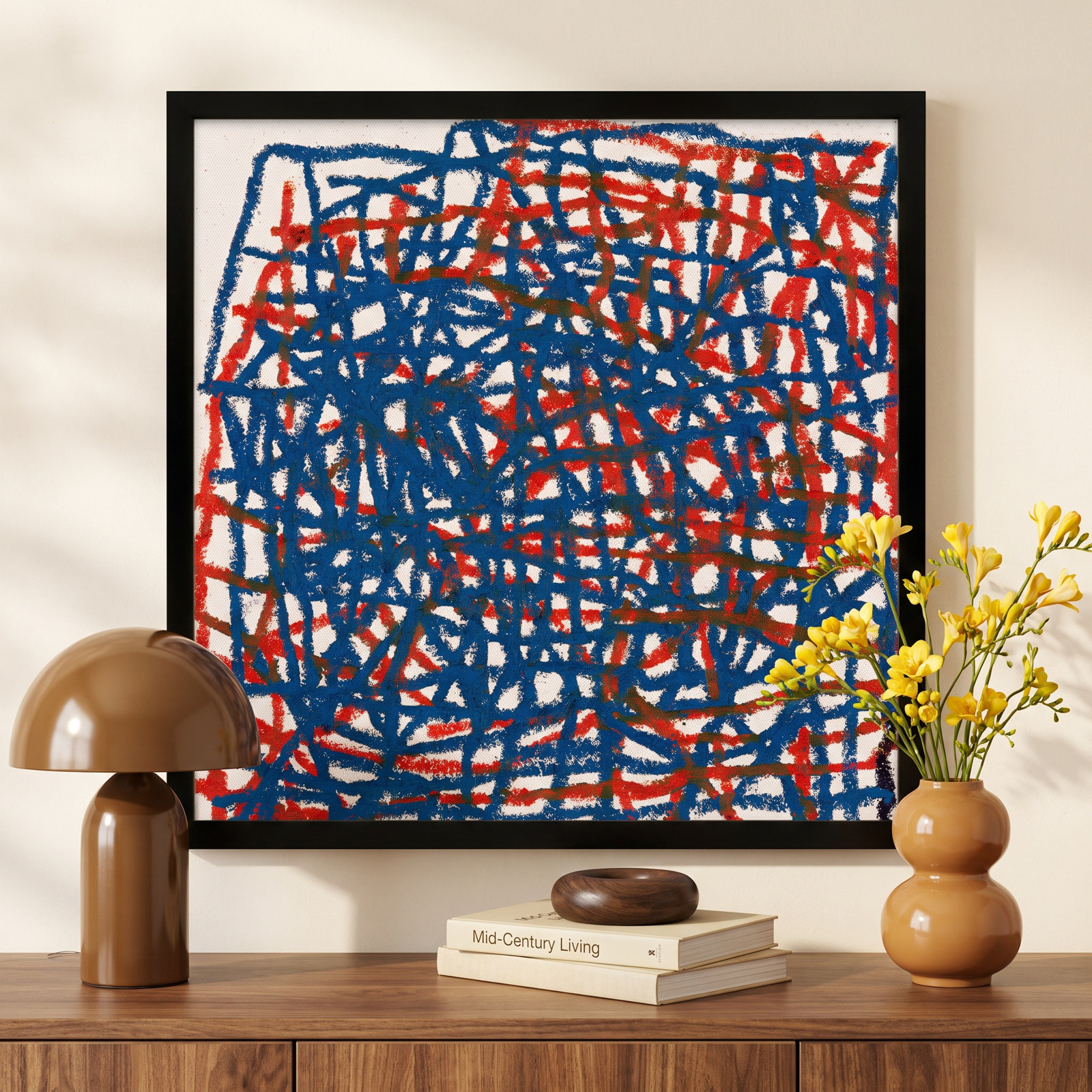 Dowlin "Crossroads" Print by Stephanie Dennis, 16" H x 16" W  x 1.25" D, Black