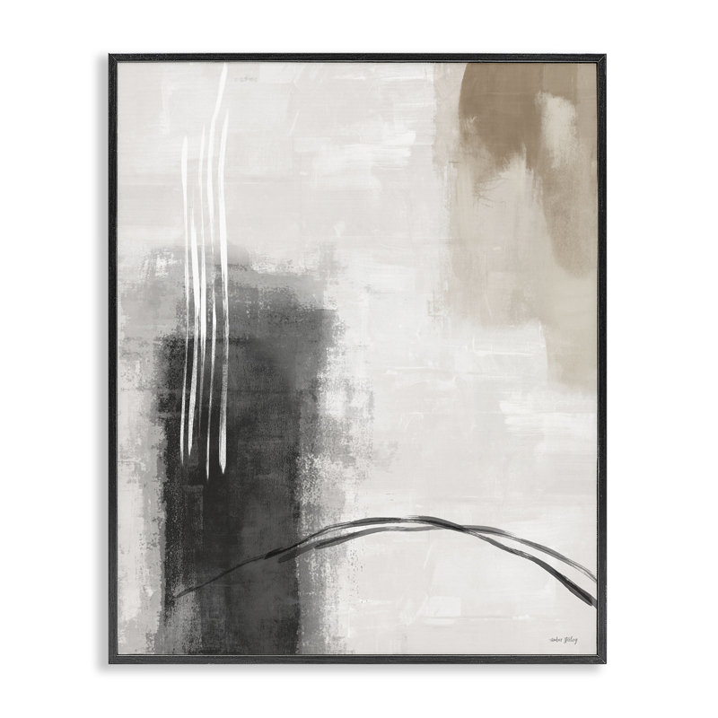 Estampe numérique grise et brun clair, dessin par Amber Sterling, H 14 po x l 11 po, Giclée encadrée noir minuit