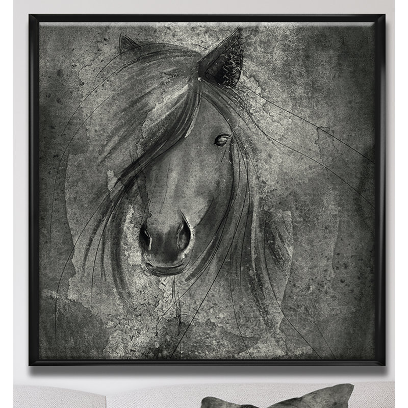 Campagne équestre IV-reproduction d’art sur toile, H 46 po x l 46 po x P 1,5 po, Cadre flottant noir