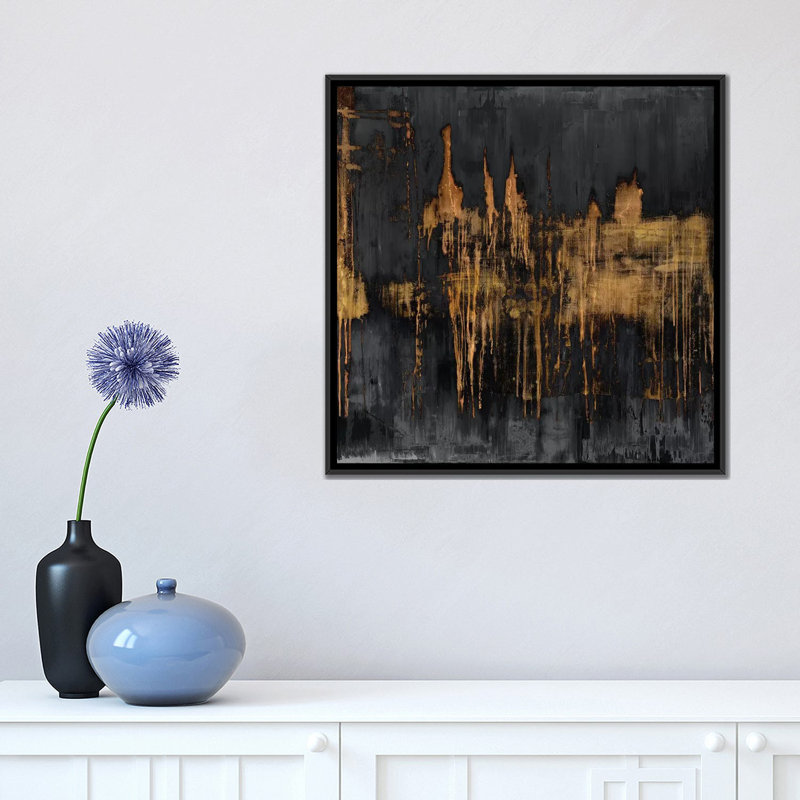 « variations », reproduction d’art sur toile tendue, H 18 po x l 18 po x P 1,5 po, Pas de tapis, Toile avec cadre noir