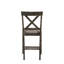 Chaise à hauteur de comptoir en lin brun clair et gris vieilli (ensemble de 2)