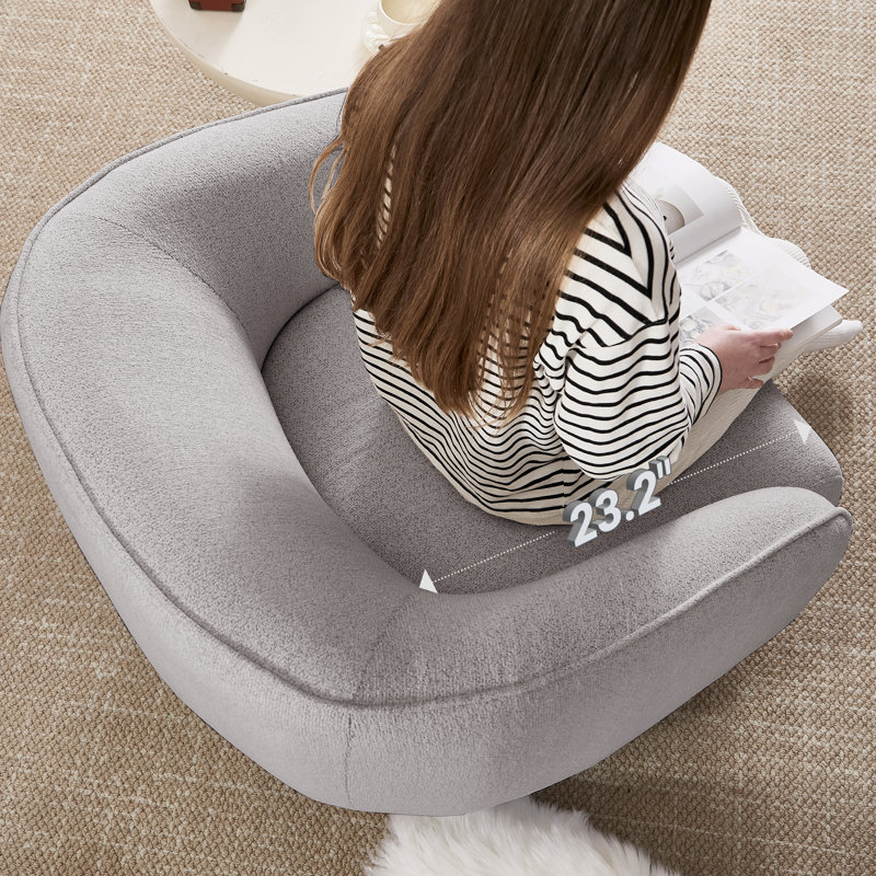 Fauteuil d'appoint moderne 33 po, Gris clair