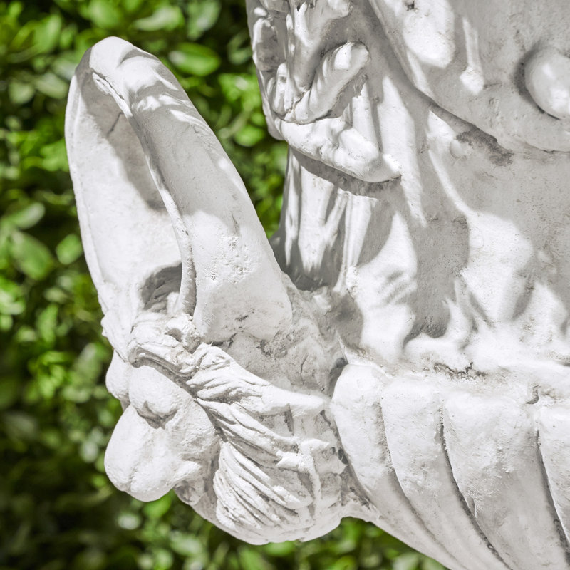 Jardinière Garden Urn - blanc antique, pot à fleurs en béton léger, pour tous les types de plantes, fonction de drainage, 18,62 po Profondeur X Largeur 28,64 Hauteur, 31,38 Lb Polyvalent Pour Les Plantes, Caractéristique, Profondeur,