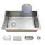 Évier de cuisine texturé en nid d'abeille 34 po - Bol simple - Acier inoxydable 316 avec calibre 16