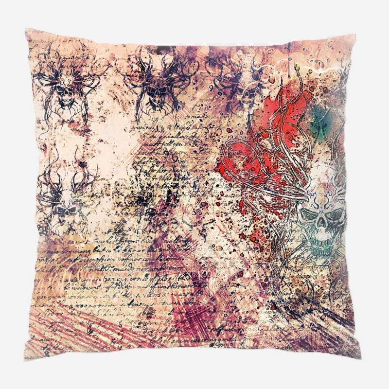 Housse et insert de coussin carré Skull, Microsuède, Intérieur