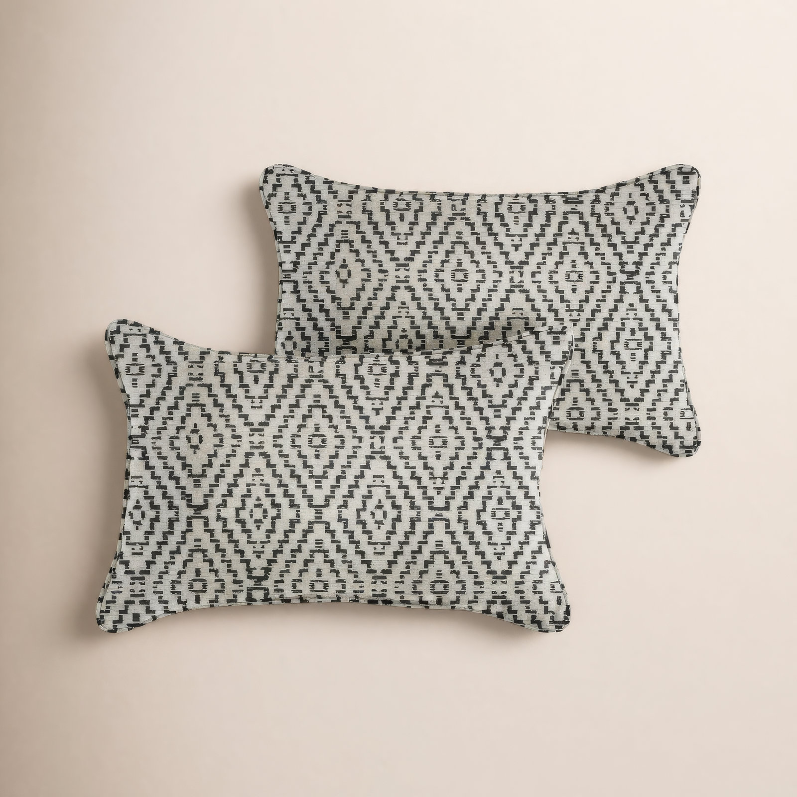 New Sunbrella 2023 Sunbrella® Indoor/Outdoor Lumbar Throw Pillow, 12" x 24", Gray Geometric