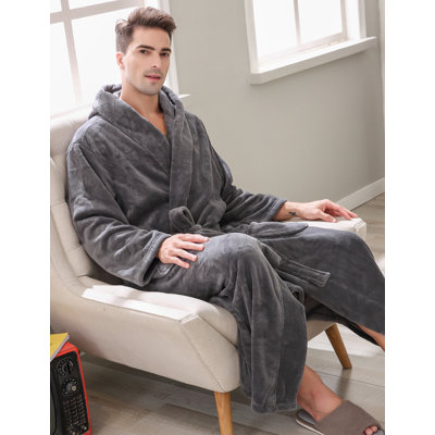 Merzedes Fleece Boy / Man+ Mid-Calf Bathrobe with Pockets and Hood