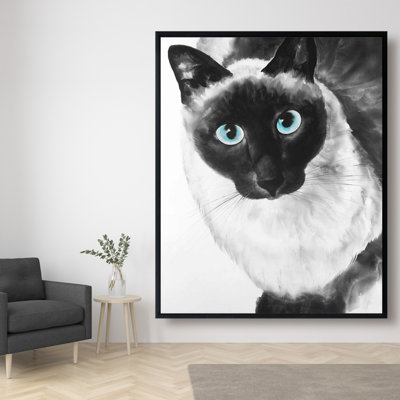Blue Eyes Siamese Cat Print On Canvas