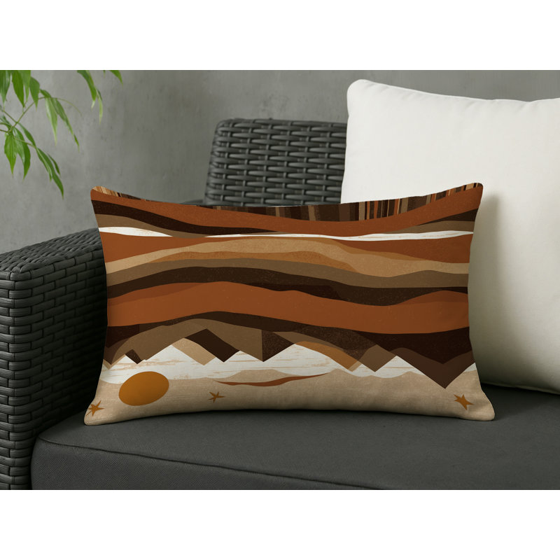 Dune Waves Indoor And Outdoor Throw Pillow, Rectangle 14"H x 20"W