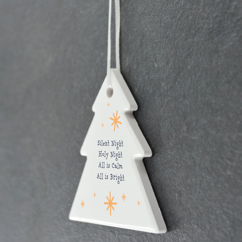 Carley Silent Night Tree Shaped Ceramic Ornament