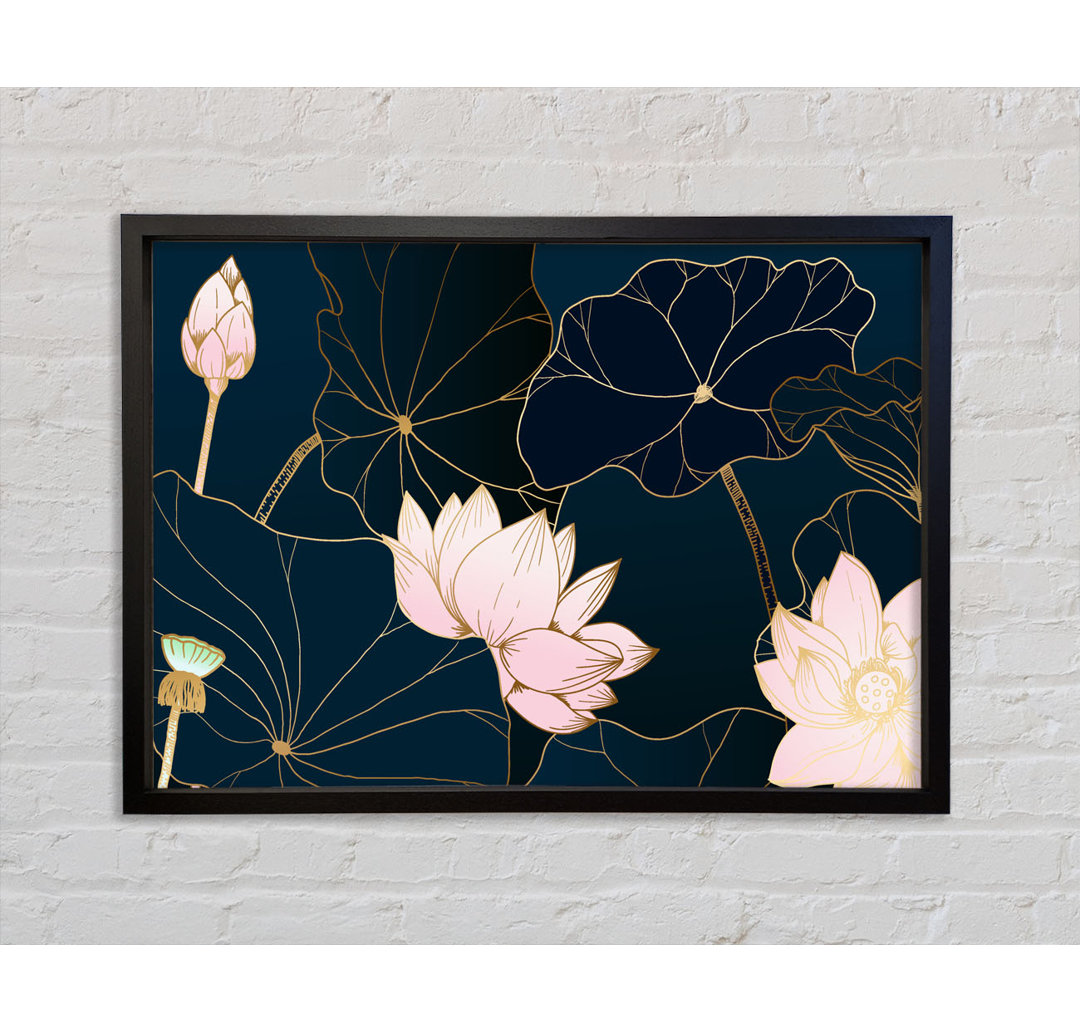 Flowers Bold In Blue - Single Picture Frame Kunstdrucke auf Leinwand