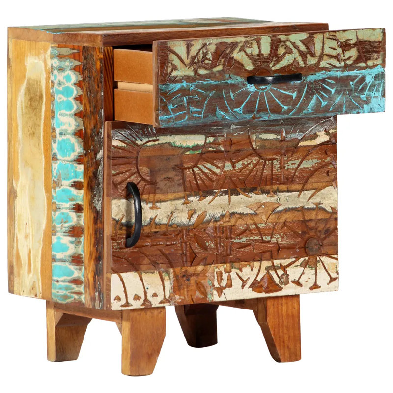 Burcham 40cm W Solid Wood Bedside Table