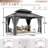 Aluminum Patio Gazebo - Galvanized Steel Hardtop Gazebo with Curtains & Netting-108467014