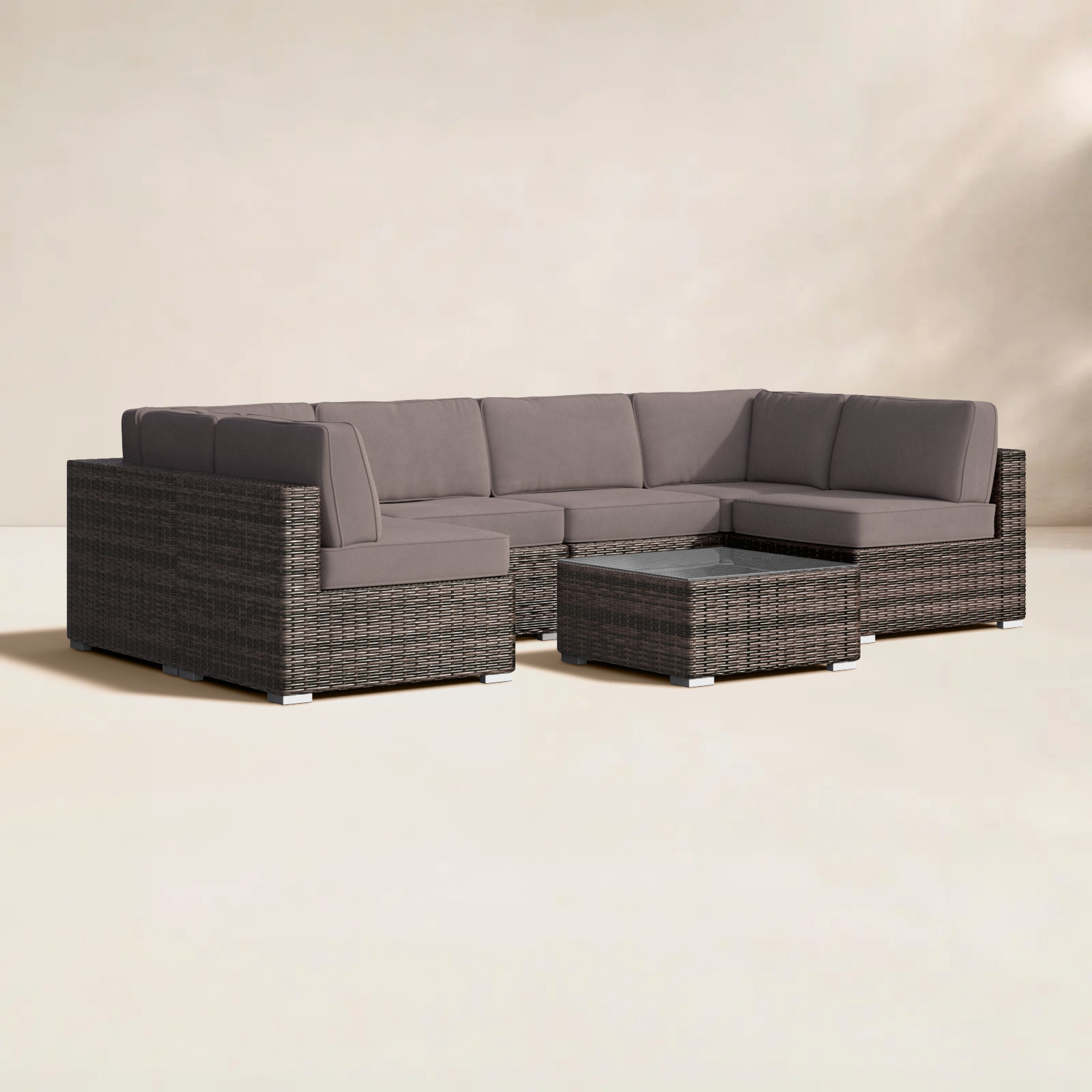 Lauderman 4-Person Sunbrella® Patio Seating Group, Sunbrella Taupe