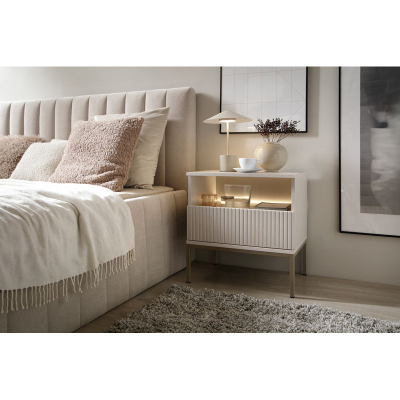 53.6cm W Manufactured Wood Bedside Table
