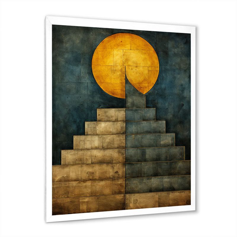 Pleine lune - Illustration rétro, H 40 po x l 30 po x P 1,5 po, Cadre simple blanc