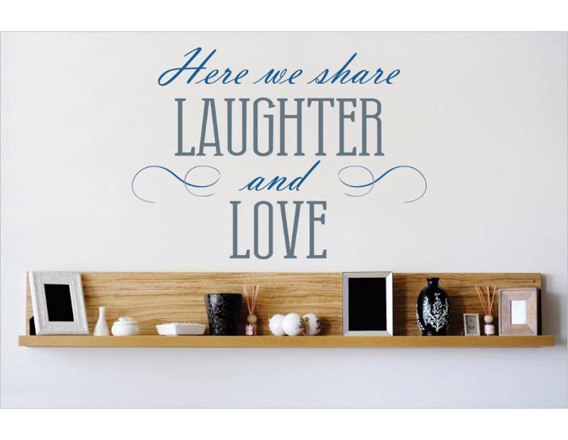 Décalcomanie murale "the my share" et« love » ici, Bleu, H 16 po x l 20 po x P 0,16 po