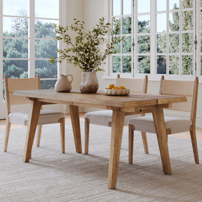 Table de salle à manger moderne pour 6 personnes avec pieds en bois massif