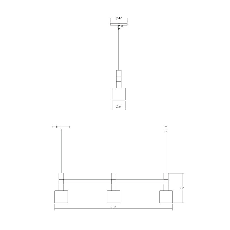 Modern Minimalist 29'' Brass Drum LED Linear Pendant
