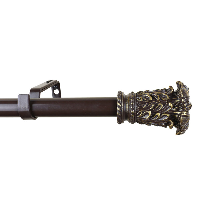 Tringle à rideaux simple ajustable Debolt, 28 po - L 48 po, Bronze/doré