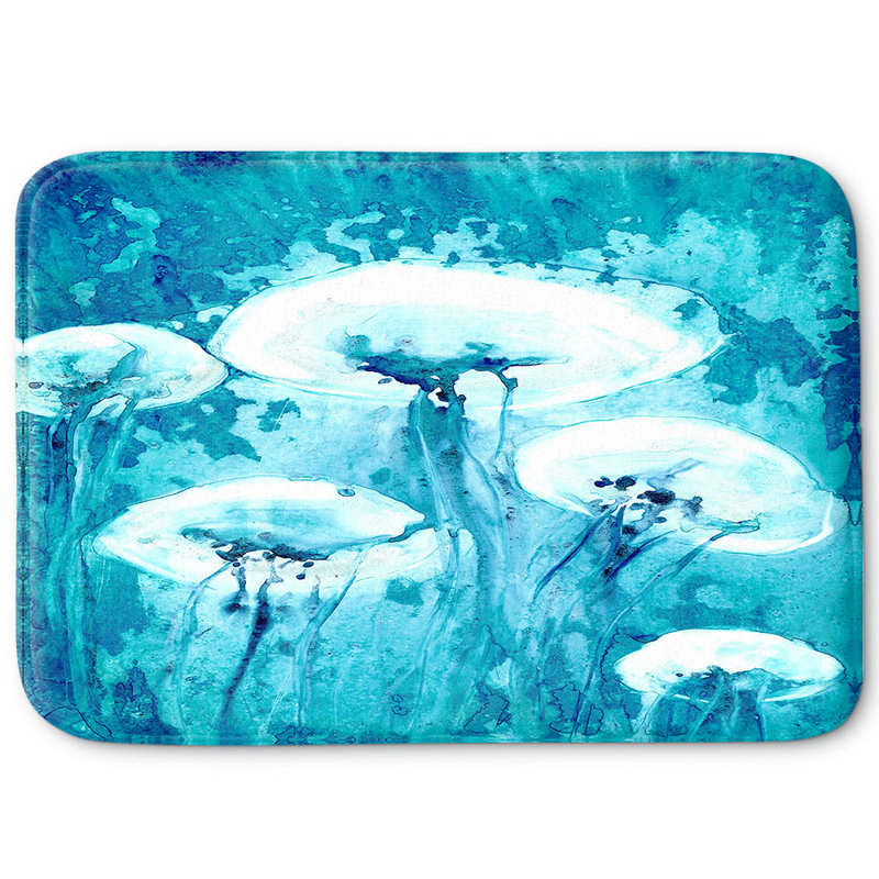 Tapis pour salle de bain Crownpoint Luminous Jelly Fish, L 34 po x L 21 po x H 1 po