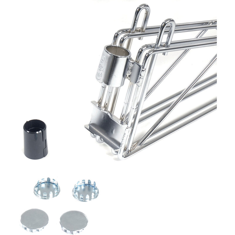 Support pour tablette double à fixation murale, Chrome, H 3 po x l 8,5 po x P 24 po