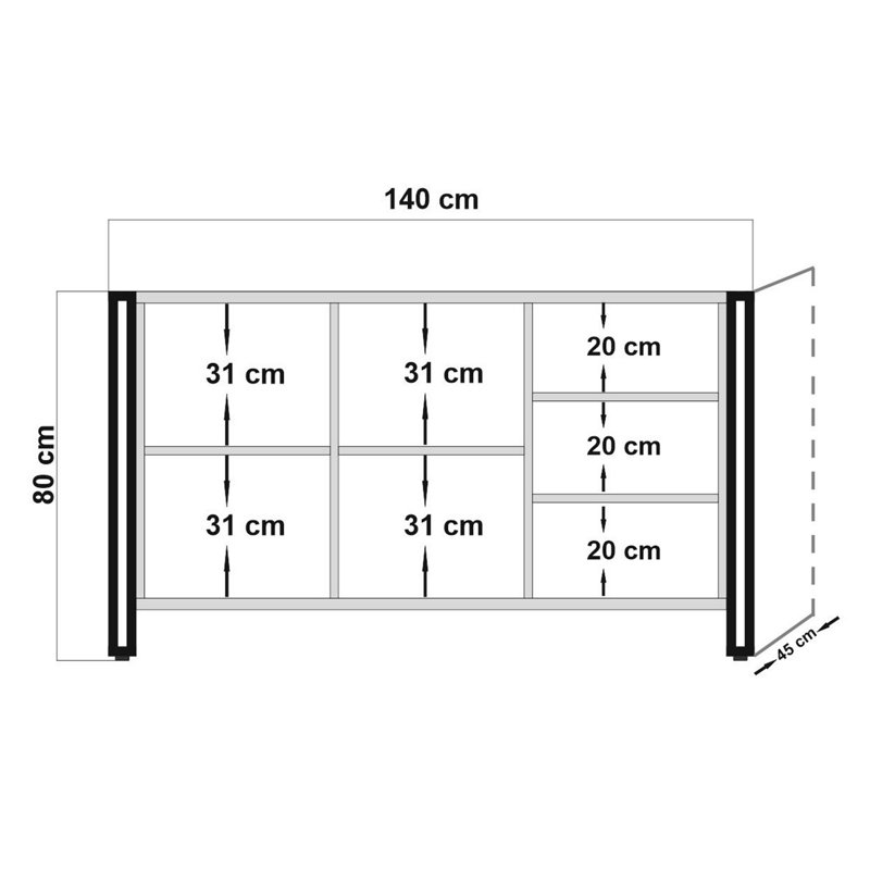 Curson 140cm Sideboard