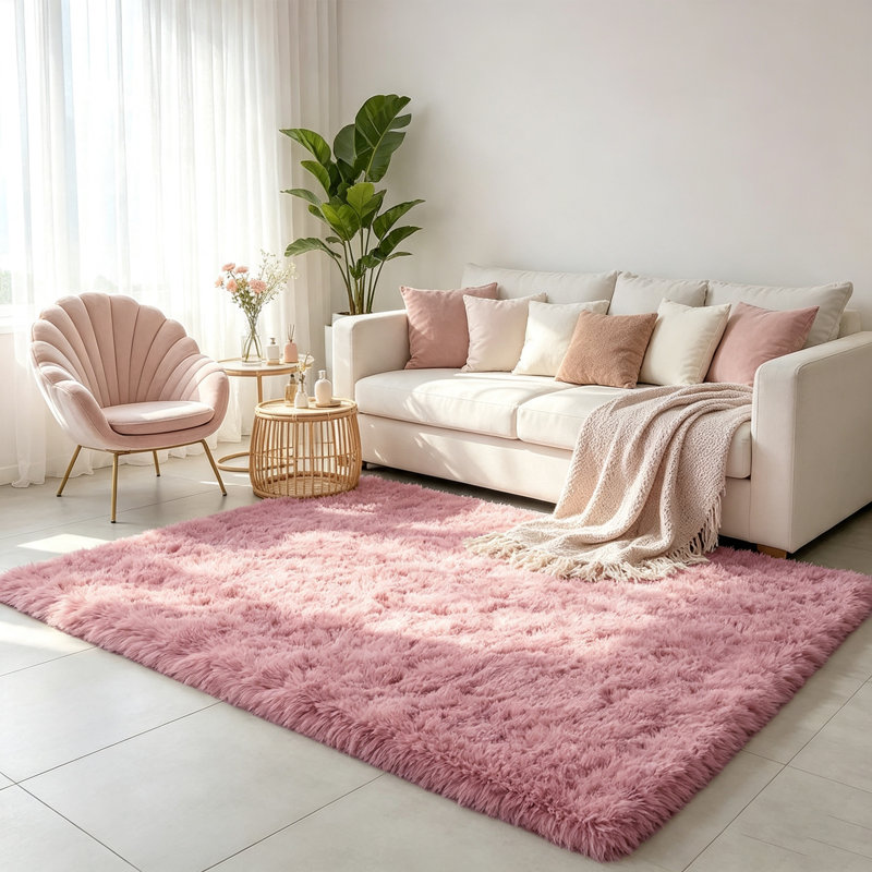 Deep Pile Fluffy Shaggy Area Rug for Indoor Use, dark green, 200*300cm