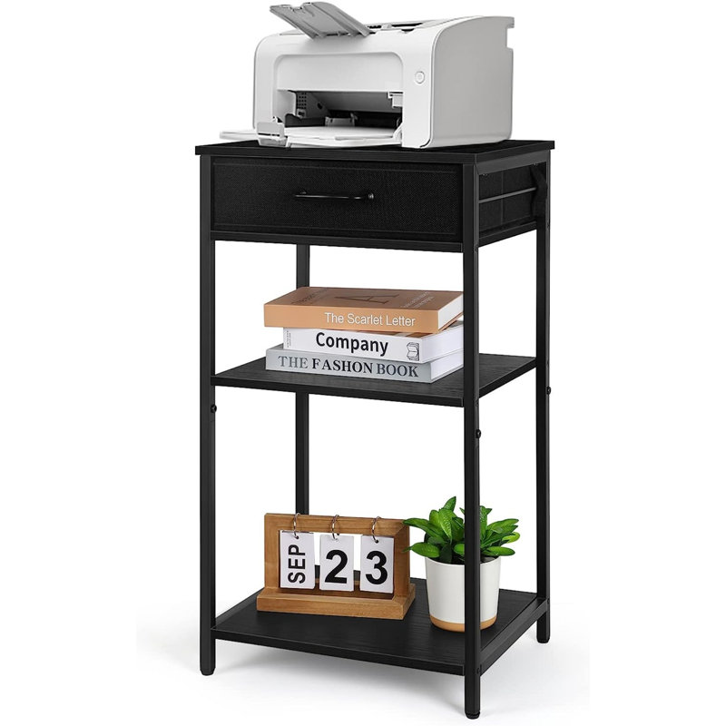 15.75'' W Metal Nightstand, Black