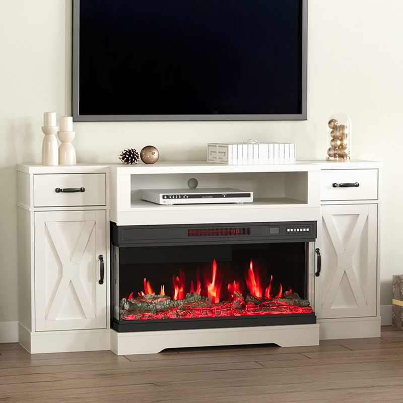 Meuble télé avec foyer 36 po, Noir, noir, noir, noir