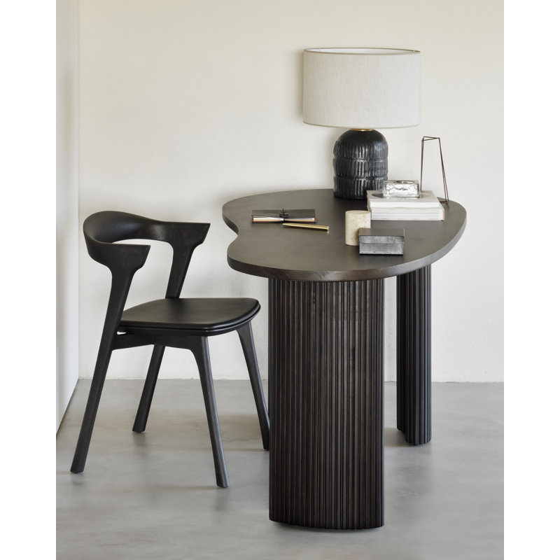 Bok Leather Dining Chair, Oak Brown Genuine Leather, Oak Brown