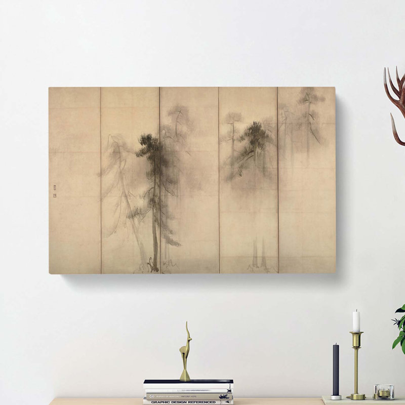 Pine Trees by Hasegawa Tohaku - Wrapped Canvas Painting, 35cm H x 50cm W x 3cm D