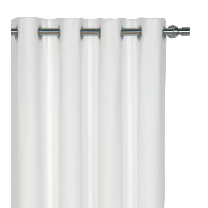 Breeze Pure Linen 100% Linen Room Darkening Curtain Single Panel, 48" W x 120" L, White