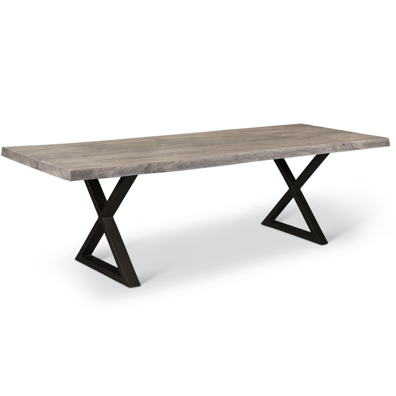 Brooks Dining Table, Black, Sandblasted Gray, 116" L x 40" W