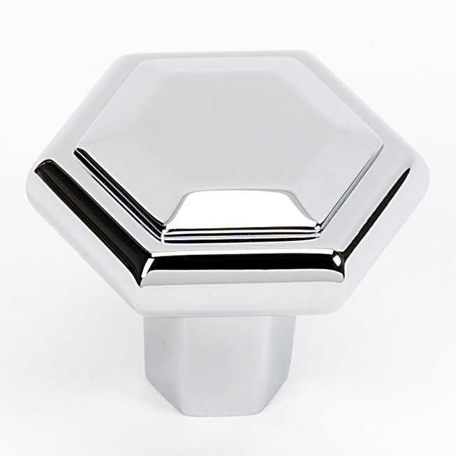 Poignée géométrique Nicole, Chrome poli, H 1,1875 po x l 1,13 po x P 1,375 po