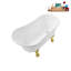 Baignoire de trempage sur pied 51 po en acrylique avec bonde, pattes et plateau en bambou Streamline-76231168-72770751