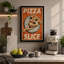 Pizza Slice Poster Retro - Wrapped Canvas-1440926972-1440926964
