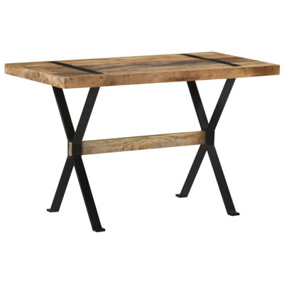 Dining Table 120X60x76 Cm - Rough Mango Wood - Rustic & Durable Design