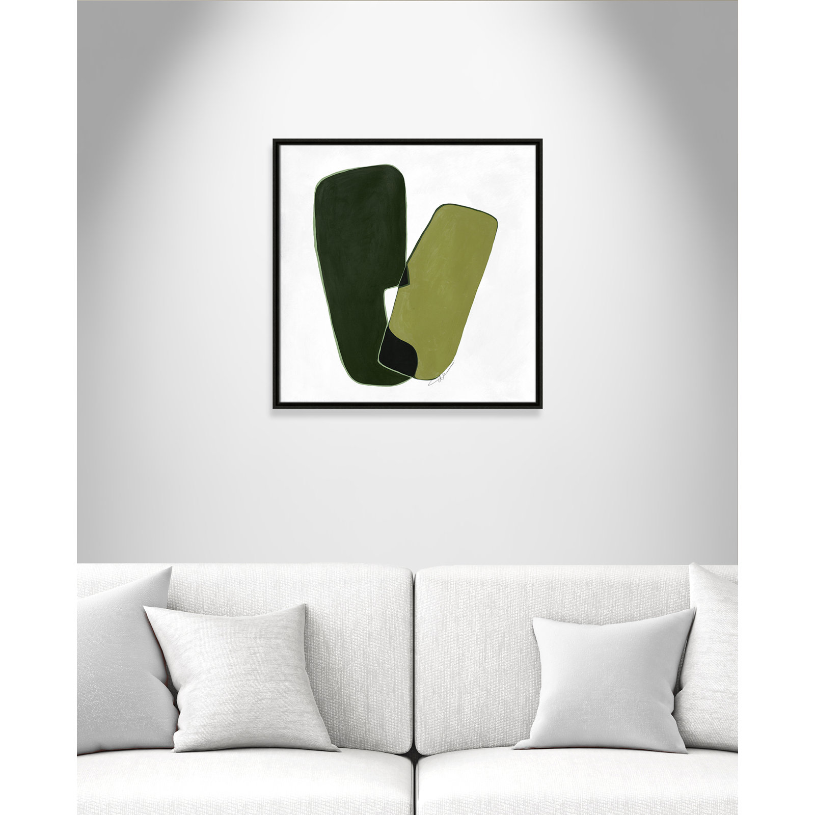 Coleman "Unity Green II" Print by Filippo Ioco, 25.5" H x 25.5" W, Espresso
