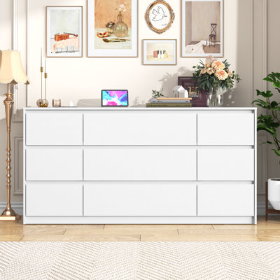 9 - Drawer 63.1" Dresser With 2 Sockets, 2 USB Ports And 1 Fast-Charging Type-C Port