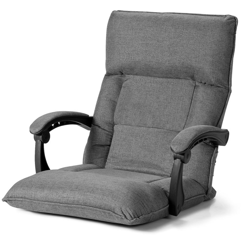 Isabelle & Max Caceres Reclining Floor Game Chair in Grey, Grey