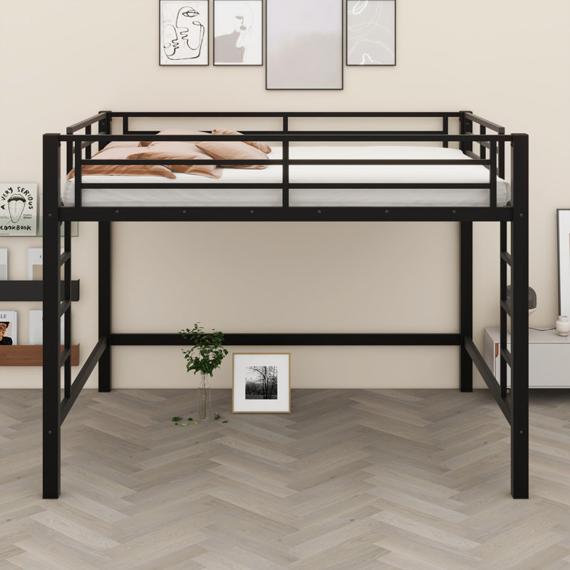 Loft Bed With Easy-Climb Ladder And Full Safety Guardrails