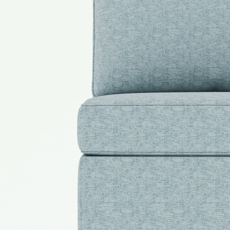 Canapé modulaire, Mélange de polyester bleu antique, H 32 po x l 68 po x P 93,5 po